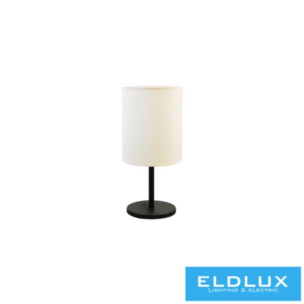 ELDLUX Asztali lámpa fekete kör alap bézs TC egyenes lámpaernyővel E14
