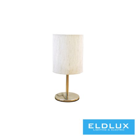 ELDLUX Asztali lámpa Nikkel kör alap v-szürke TC egyenes lámpaernyővel E14
