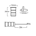 UNIVERSO Bútorba építhető lámpa DC:12v 1w 10lm 6500k IP20 Króm D14x29mm kivágás:D12mm