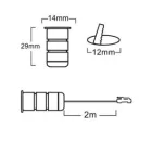 UNIVERSO Bútorba építhető lámpa DC:12v 1w 10lm 4000k IP20 Króm D14x29mm kivágás:D12mm