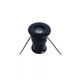   UNIVERSO Bútorba építhető lámpa DC:12v 1w kék IP65 Fekete D20x25mm kivágás:D15mm