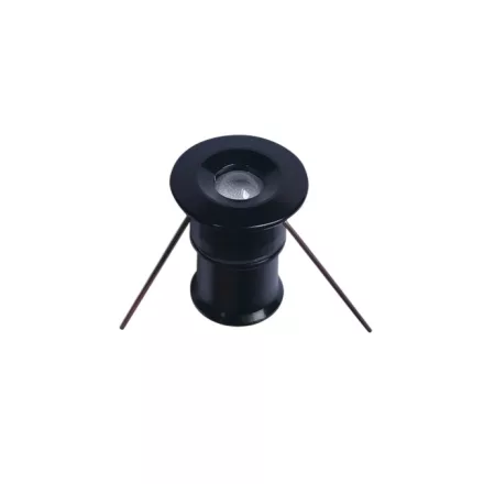 UNIVERSO Bútorba építhető lámpa DC:12v 1w kék IP65 Fekete D20x25mm kivágás:D15mm