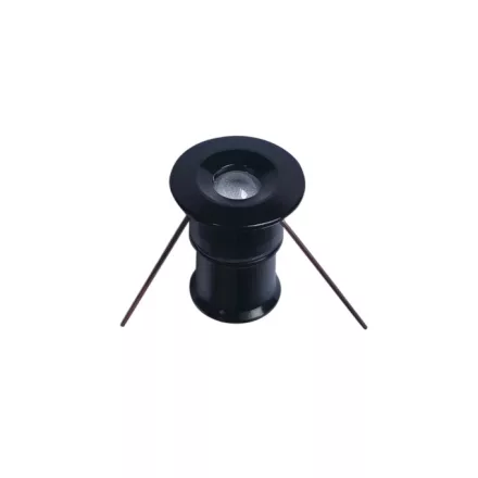 UNIVERSO Bútorba építhető lámpa DC:12v 1w 3000k IP65 Fekete D20x25mm kivágás:D15mm