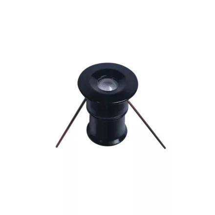 UNIVERSO Bútorba építhető lámpa DC:12v 1w 6500k IP65 Fekete D20x25mm kivágás:D15mm