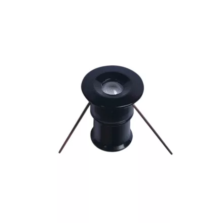UNIVERSO Bútorba építhető lámpa DC:12v 1w 4000k IP65 Fekete D20x25mm kivágás:D15mm