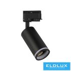 UNIVERSO Egyfázisú sínre szerelhető lámpa GU10 Max.35w fekete D55x85x175