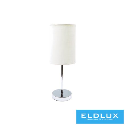 Asztali lámpa króm kör alap fehér TC egyenes lámpaernyővel E14