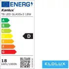KANLUX T8 LED GLASSv3 18W-CW 1-oldalas 2520lm 6500k 120cm 2év