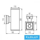 KANLUX LART EL-260-GR homlokzati lámpatest