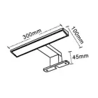 UNIVERSO Falra és bútorra szerelhető tükörvilágítás 6w 490lm CCT.Kap IP44 300x100x45mm Króm
