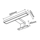 UNIVERSO Falra és bútorra szerelhető tükörvilágítás 5w 430lm CCT.Kap IP44 300x100x45mm Króm