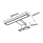 UNIVERSO Falra és bútorra szerelhető tükörvilágítás 7w 630lm CCT.Kap IP44 500x100x45mm Króm