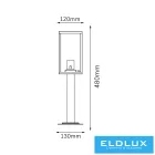 UNIVERSO Kültéri álló lámpa E27 Max.60w D130x480mm IP44 fekete 5év
