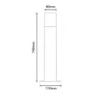 UNIVERSO Kültéri kerti lámpa 1xE27 Max.60w IP44 Fekete 80x110x740mm