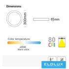 OSRAM chip Mennyezeti lámpa PIR mozgásérzékelővel 20W 4000K fehér