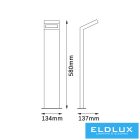 UNIVERSO Kültéri kerti lámpa 10w 720lm 4000k 110° IP54 Antracit 134x137x580mm