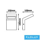 UNIVERSO Kültéri fali lámpa 10w 720lm 4000k 110° IP54 Antracit 100x109x160mm