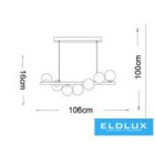 UNIVERSO Függeszték 7xG9 max.10w 1060x160x1000mm IP20 Óarany 5év