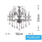 UNIVERSO Csillár 5 karos 5xE14 Max.40W D65x58cm króm
