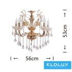 UNIVERSO Csillár 5 karos 5xE14 Max.40W D65x58cm arany