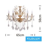 UNIVERSO Csillár 6 karos 6xE14 Max.40W D65x58cm arany