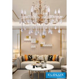 UNIVERSO Csillár 8 karos 8xE14 Max.40W D71x58cm arany