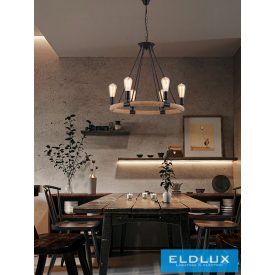   UNIVERSO Kender kötél csillár 6xE27 IP20 D600x1000mm fekete