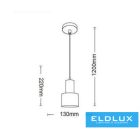 UNIVERSO Függeszték 1xE27 IP20 D130x220x1200mm 5év