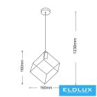 UNIVERSO Függeszték 1xE27 Max.60w IP20 Fekete D160x1230mm