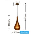 UNIVERSO Függeszték 1xE27 IP20 D200x1460mm amber