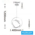 UNIVERSO Függeszték 53w 4240lm 6500k IP20 Fehér D400x1200mm