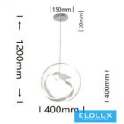 UNIVERSO Függeszték 53w 4240lm 4000k IP20 Fehér D400x1200mm