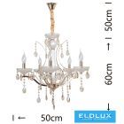 UNIVERSO Csillár 5 karos 5xE14 Max.40W D50x110cm arany