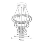 UNIVERSO Kristály üveg csillár 54w 4320lm CCT.Kap IP20 Króm D700x1200mm