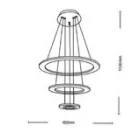 UNIVERSO Függeszték 68w 5440lm CCT.Táv IP20 Fehér D600x1100mm