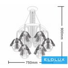 UNIVERSO Kender kötél csillár 6xE27 IP20 D750x900mm fekete