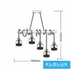 UNIVERSO Kender kötél csillár 5xE27 IP20 1000x1200mm fekete