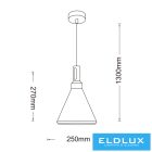 UNIVERSO Függeszték 1xE27 max.60w D250x270x1300mm IP20 fekete/arany 5év