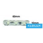 UNIVERSO LED modul 3xSMD-2835 DC:12V 1.2w 140lm Zöldfény 60x10mm 20db/csomag