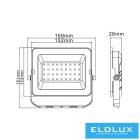 UNIVERSO LED reflektor 30w 2400lm CCT.kap 120° IP65 fekete 169x151x28mm