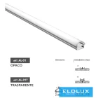 UNIVERSO mennyezetre aluprofil matt fehér íves fedlappal+végzáró 2m 15*8.8mm