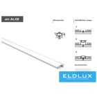 UNIVERSO süllyesztett aluprofil matt fehér fedlappal+végzáró 2m 24.15*6.9mm