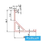 UNIVERSO sarokhoz aluprofil matt fehér fedlappal+végzáró 2m 45° 15.7*15.7mm