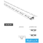 UNIVERSO süllyesztett aluprofil matt fehér fedlappal 2m 11mm