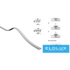 UNIVERSO Hajlítható aluprofil matt fehér fedlappal+végzáró 2m 15.1x5mm