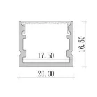 UNIVERSO LED fehér aluprofil, fehér fedlappal 20x16.5x2000mm 