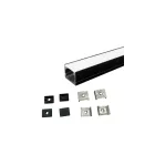 UNIVERSO LED fekete aluprofil, fekete fedlappal 20x16.5x2000mm 