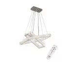 UNIVERSO Kristály üveg csillár 46w 3680lm CCT Távirányító IP20 Króm 600x380x1200mm