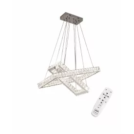   UNIVERSO Kristály üveg csillár 46w 3680lm CCT Távirányító IP20 Króm 600x380x1200mm