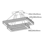 UNIVERSO Kristály üveg csillár 46w 3680lm CCT Távirányító IP20 Króm 600x380x1200mm